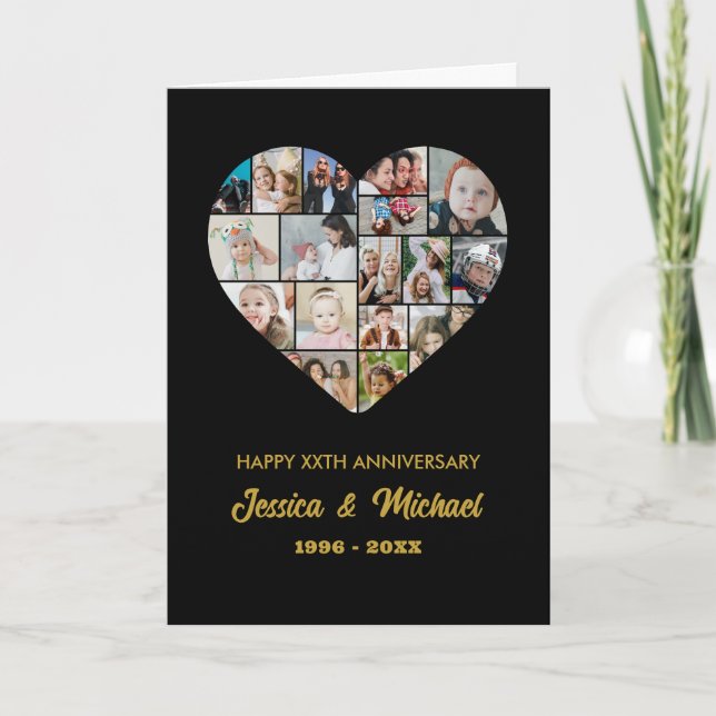 Carte Collage photo en forme de coeur Anniversaire Maria (Devant)