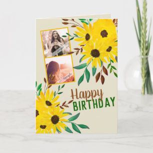 Carte Collage photo "Joyeux anniversaire" Tournesols