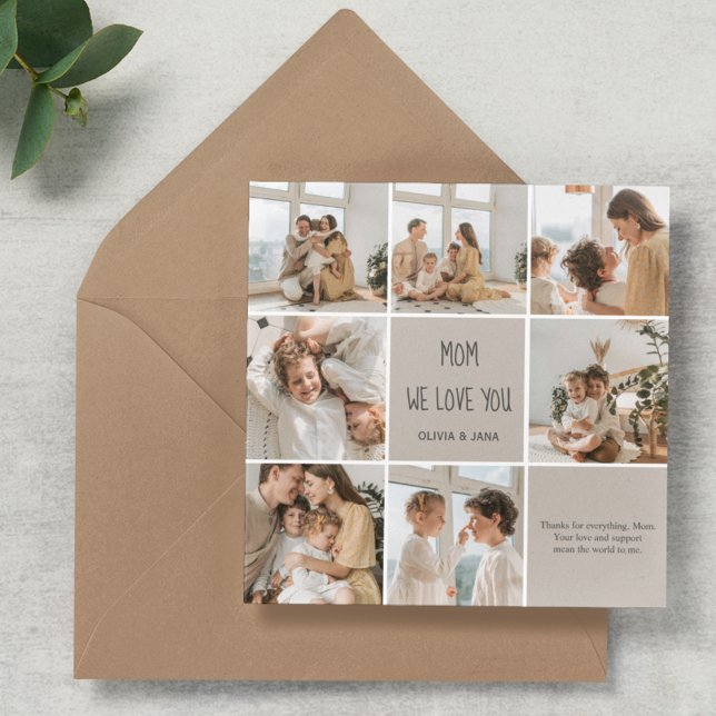 Carte Collage Photo Maman We Love You (Créateur téléchargé)