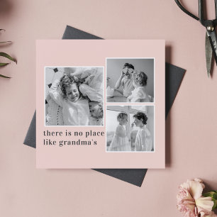 Carte Collage Photo Pastel Pink Meilleur grand-mère Pois