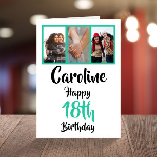 Carte Collage photo personnalisé 18e anniversaire heureu