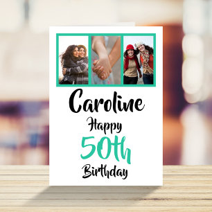 Carte Collage photo personnalisé 50e anniversaire heureu