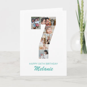 Carte Collage photo personnalisé pour le 7ème anniversai