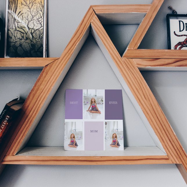 Carte Collage Photo Purple Best Mom Ever Cadeau (Créateur téléchargé)