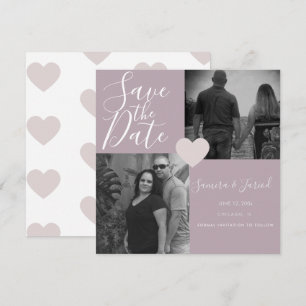 Carte Collage photo simple en rose de coeur