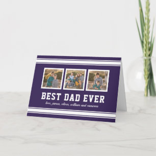 Carte Collage photo Sporty Best Dad Ever couleur modifia