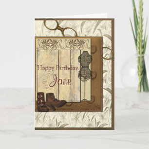 Carte Collage Steampunk vintage Anniversaire