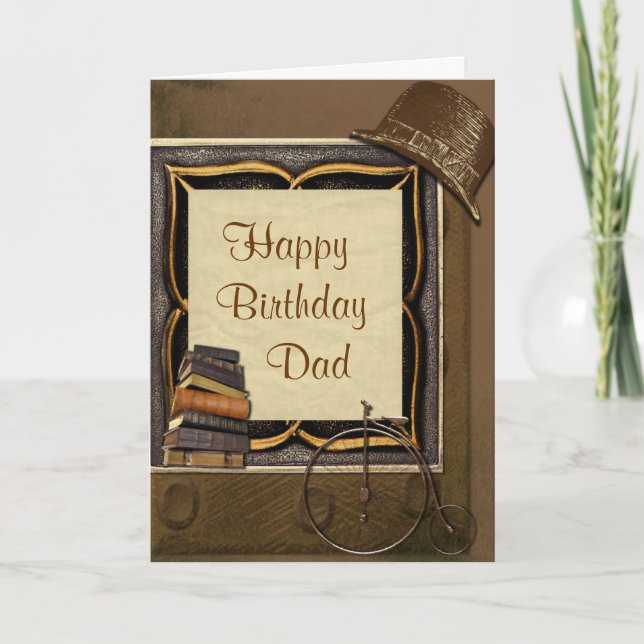 Carte Collage Steampunk vintage Anniversaire (Devant)