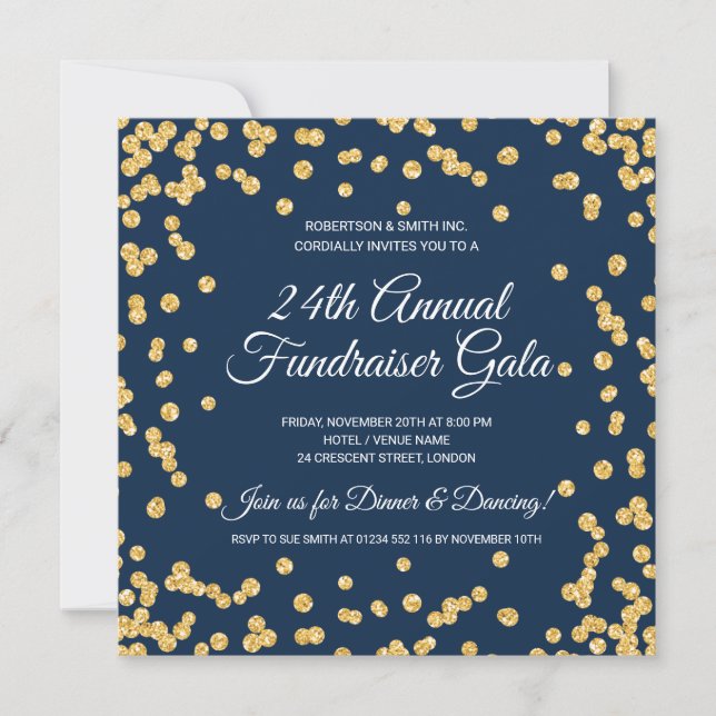 Carte Collecte de fonds d'entreprise Parties scintillant (Devant)