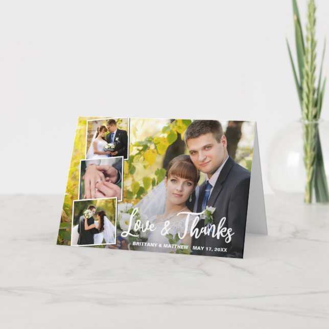 Carte Collection moderne 4 Mariage photo Merci (Devant)