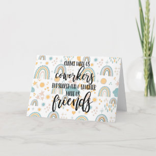Carte Collègue travail ami cadeau travail BFF, amitié