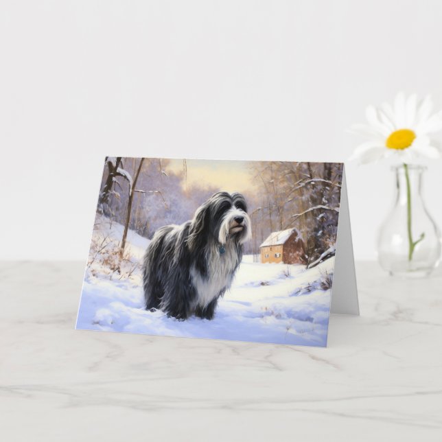 Carte Collie Laisser Il Neige Noël (Petite plante)