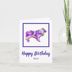 Carte Collie Rough Dog Silhouette mignonne PPY&B Anniver