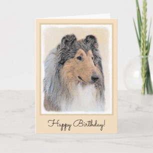 Carte Collie (Rough) Peinture - Cute Original Dog Art