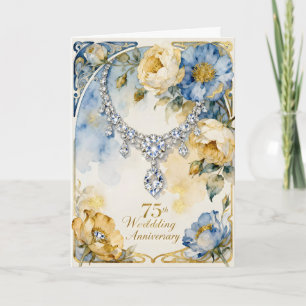 Carte Collier de diamants 75e anniversaire de mariage