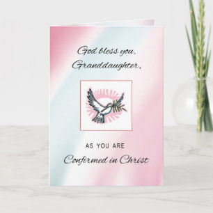 Carte Colombe de confirmation de petite-fille