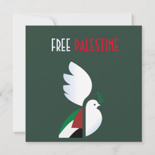 Carte colombe de paix avec le drapeau palestinien