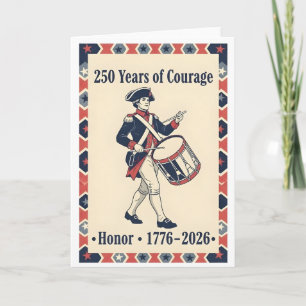 Carte Colonial Drummer USA Courage Honneur Héritage