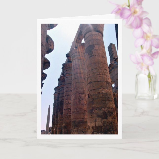 Carte Colonnes du temple de Karnak éclairées par le sole (Orchidée)
