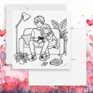 Carte Color Me Jeu de garçon fille Anime