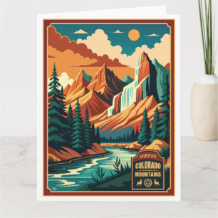 Carte Colorado Montagnes Colorado Retro