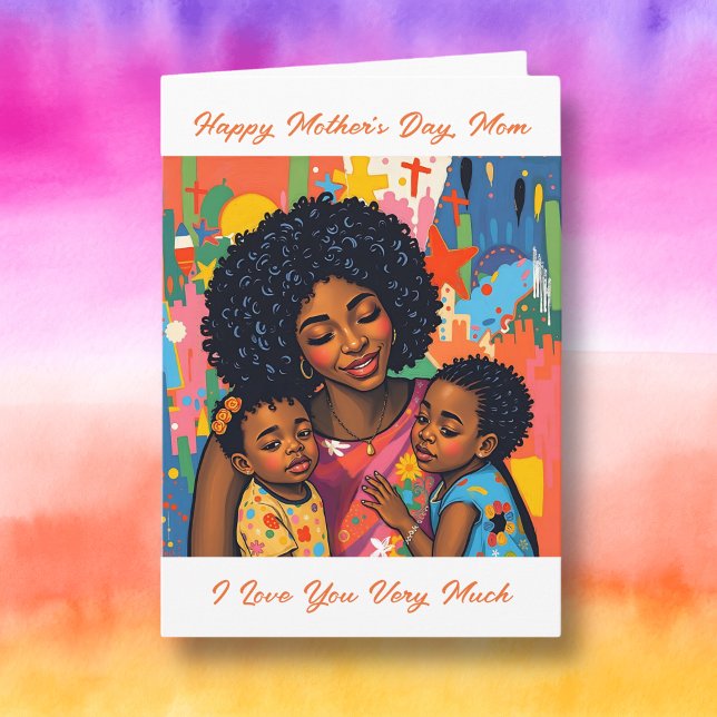 Carte Coloré Abstrait Merci maman | Fête des mères (Créateur téléchargé)