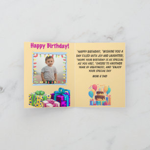 CARTE COLORÉ, ANNIVERSAIRE DE ENFANT D'ACCUEIL DES YEUX
