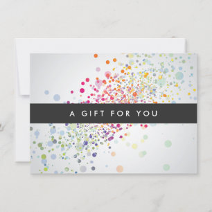 Carte Coloré Confetti Bokeh sur le certificat cadeau gri