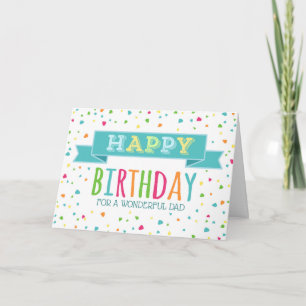 Carte Coloré papa Confetti Anniversaire