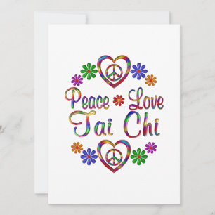 Carte Coloré Peace Love Tai Chi