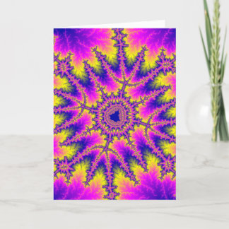 Carte Coloré rose, jaune et bleu fractal
