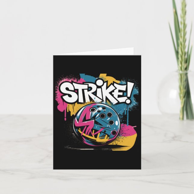 Carte Coloré Strike Bowling Ll (Devant)