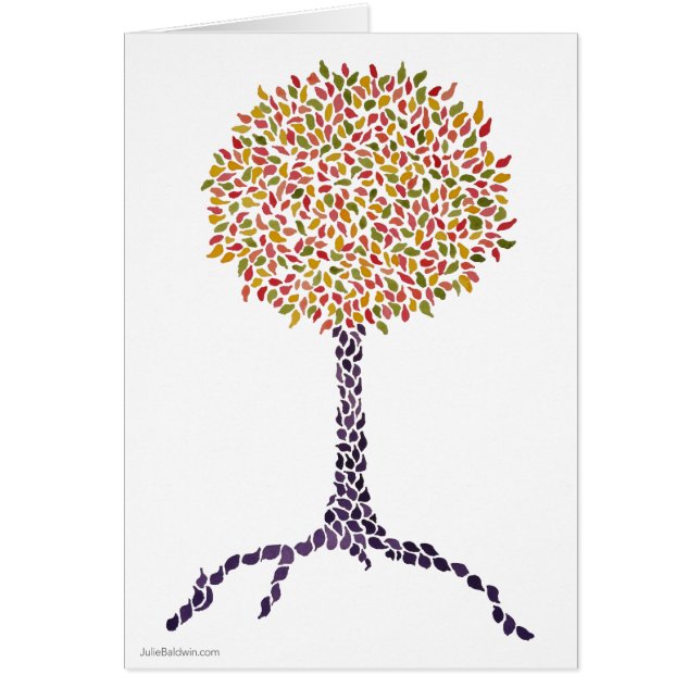 Carte colorée de peinture d'arbre (Devant)