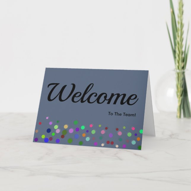 Carte Colorée Étincelle Pois Bienvenue (Devant)