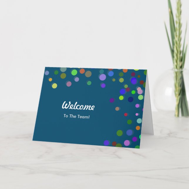 Carte Colorée Étincelle Pois Bienvenue (Devant)