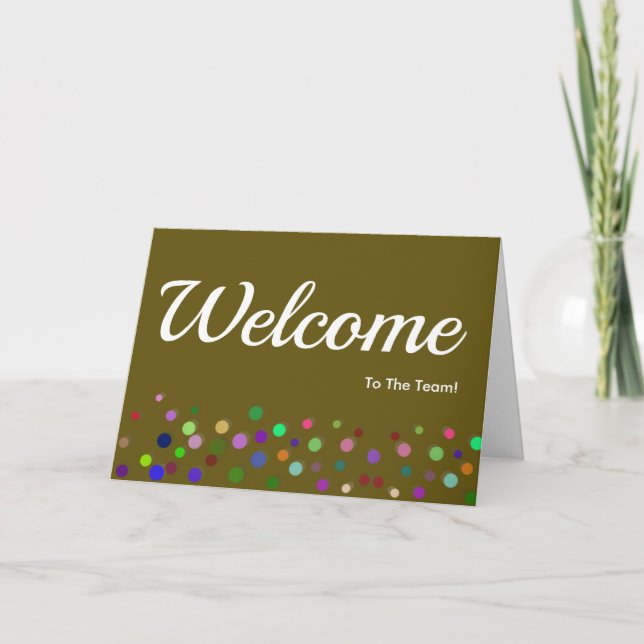Carte Colorée Étincelle Pois Bienvenue (Devant)