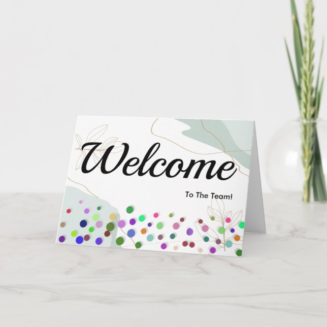 Carte Colorée Étincelle Pois Bienvenue (Devant)