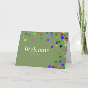 Carte Colorée Étincelle Pois Bienvenue
