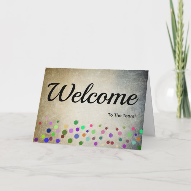 Carte Colorée Étincelle Pois Bienvenue (Devant)