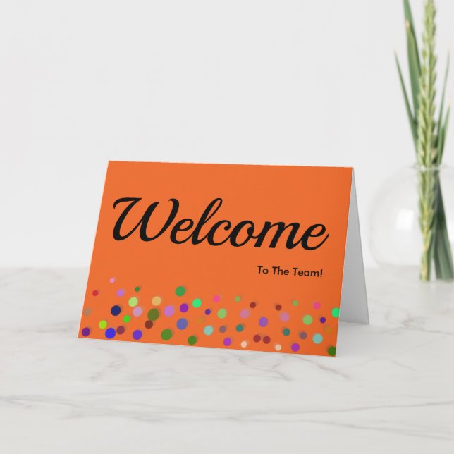 Carte Colorée Étincelle Pois Bienvenue (Devant)