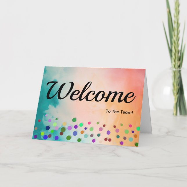 Carte Colorée Étincelle Pois Bienvenue (Devant)
