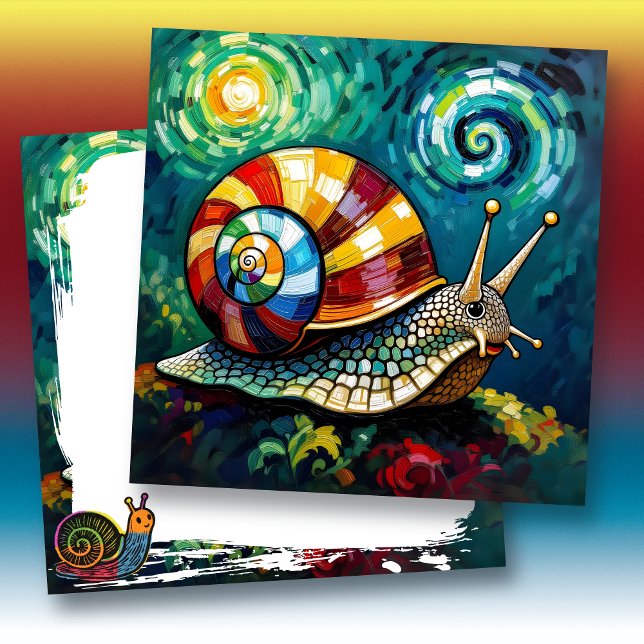 Carte Colorful and Vibrant Impasto Snail Blank (Créateur téléchargé)