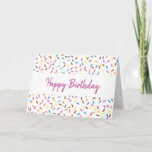Carte Colorful Confetti Joyeux Anniversaire Blanc
