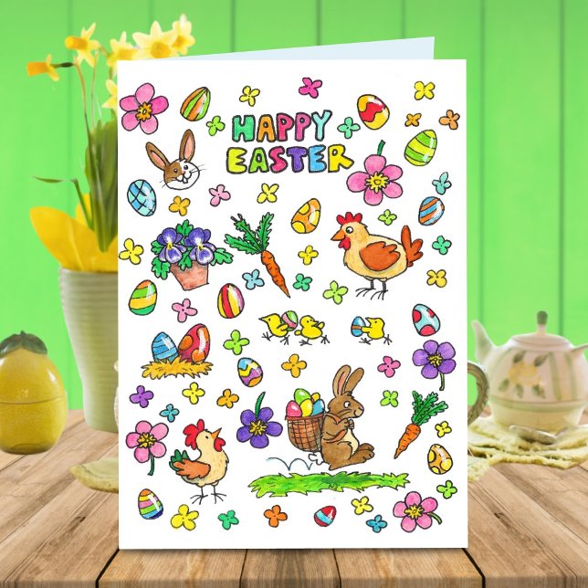 Carte Colorful Happy Easter salutation (Créateur téléchargé)
