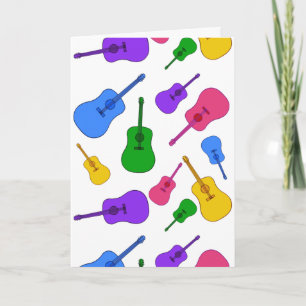Carte Colorful Rainbow Guitar Collage Let's Jam Cards