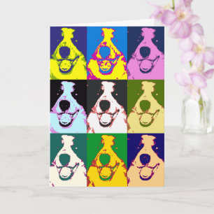 Carte Colorful Retro Border Collie Pop Art 40e anniversa
