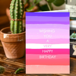 Carte Colorful Simple Stripes HEUREUX ANNIVERSAIRE PERSO