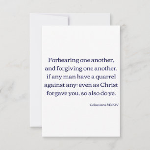 Carte Colossiens 3:13 KJV Bible Verse Flat Salutation