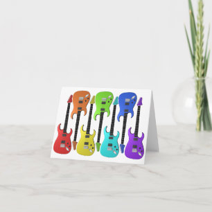Carte Colourful Electric Guitars Note Cards