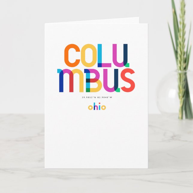 Carte Columbus Ohio Mid Century, Pop Art, (Devant)